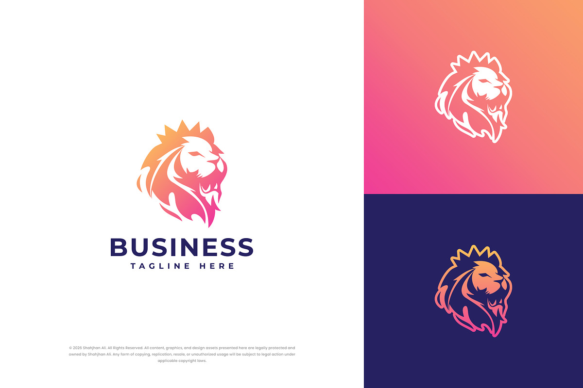 Minimal Lion Head Logo Design, a Branding & Logo Template by Shahjhan (Photo 1 of 4)