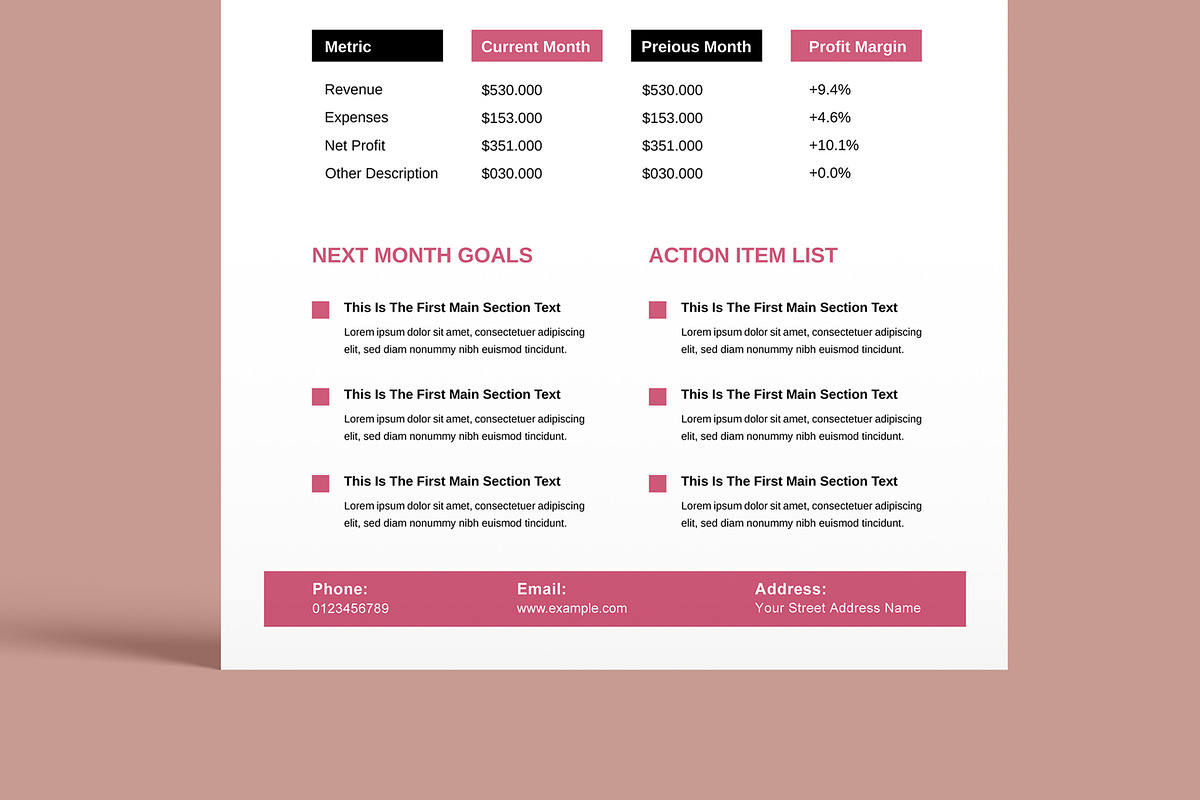 Business Monthly Report Template, a Flyer Template by MightyDesign (Photo 5 of 8)