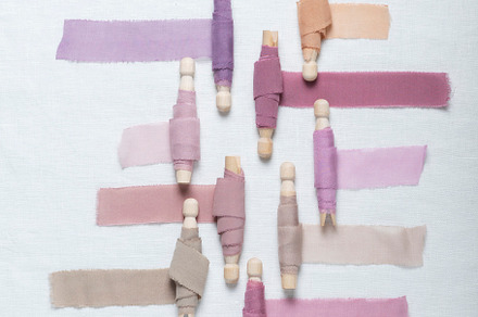 Pattern with handmade colored silk ribbons, a Beauty & Fashion Photo by oxana.denezhkina