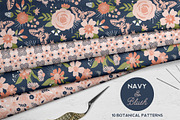 Navy and Blush Floral Patterns, a Pattern Graphic by Wild Twig Co (Thumbnail 1 of 7)