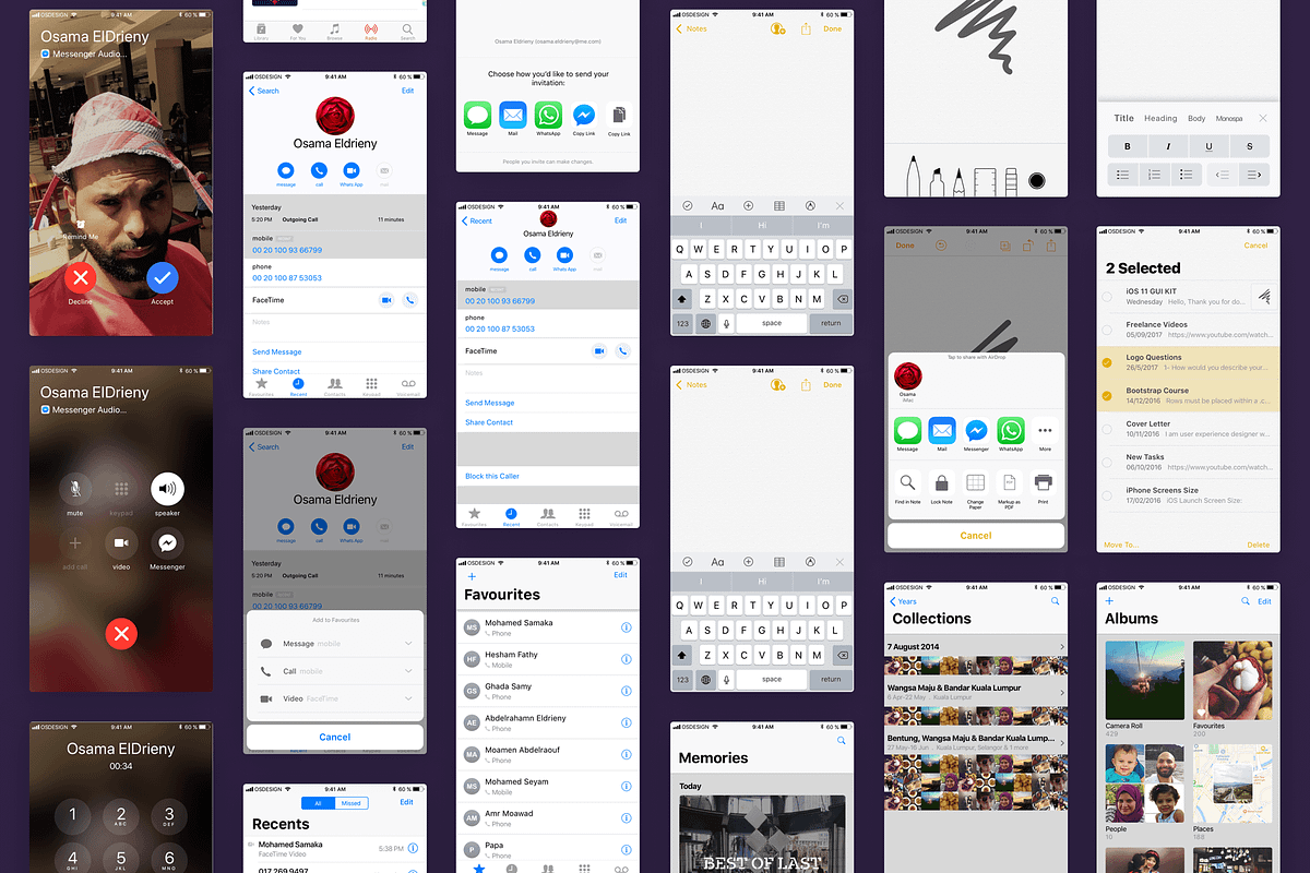 iOS11 GUI KIT Illustrator Sketch XD, an UI Kit Template by Ui Markets (Photo 18 of 21)