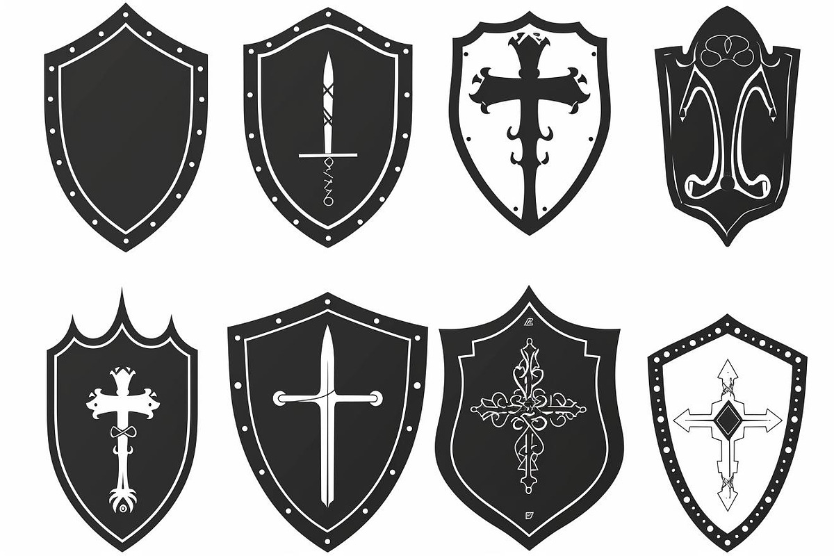 Medieval Shield Silhouette Bundle, an Illustration by balal (Photo 2 of 10)