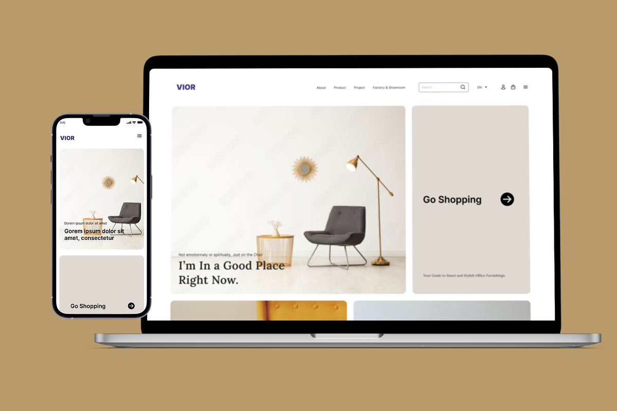 VIOR - Modern Furniture Landing Page, a Landing Page Template by herruadi (Photo 2 of 5)