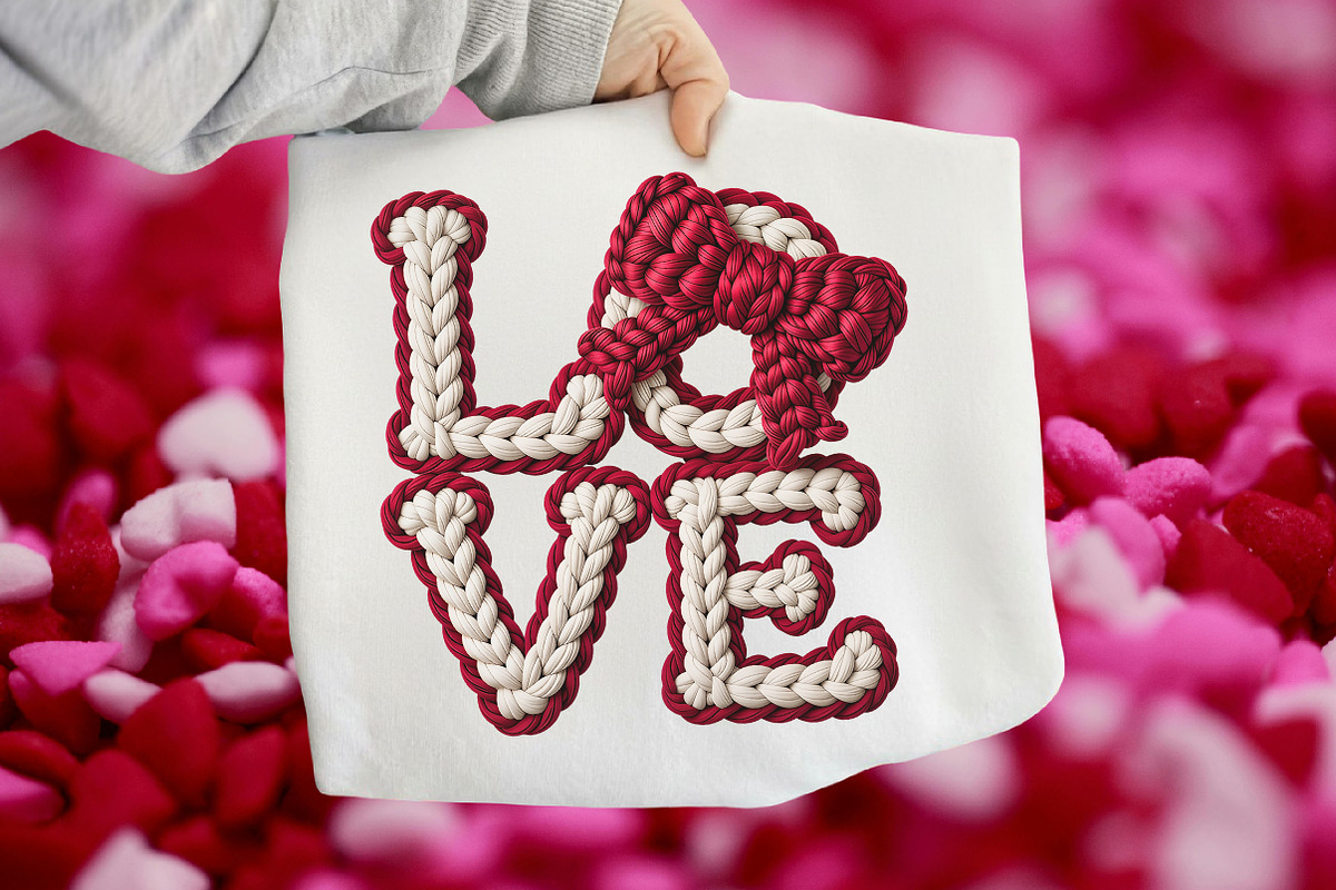Faux Knitted Valentines Day Love PNG, an Illustration by CraftArtStudio (Photo 1 of 4)