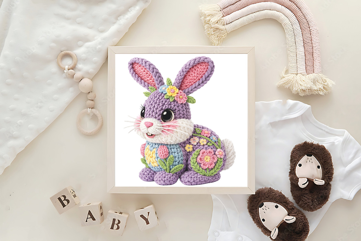 Faux Yarn Easter Bunny PNG, an Illustration by CraftArtStudio (Photo 4 of 4)