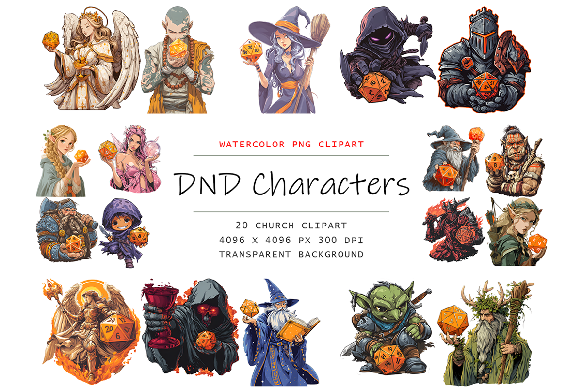 DND Dice Clipart, an Illustration by stickermadness (Photo 1 of 4)