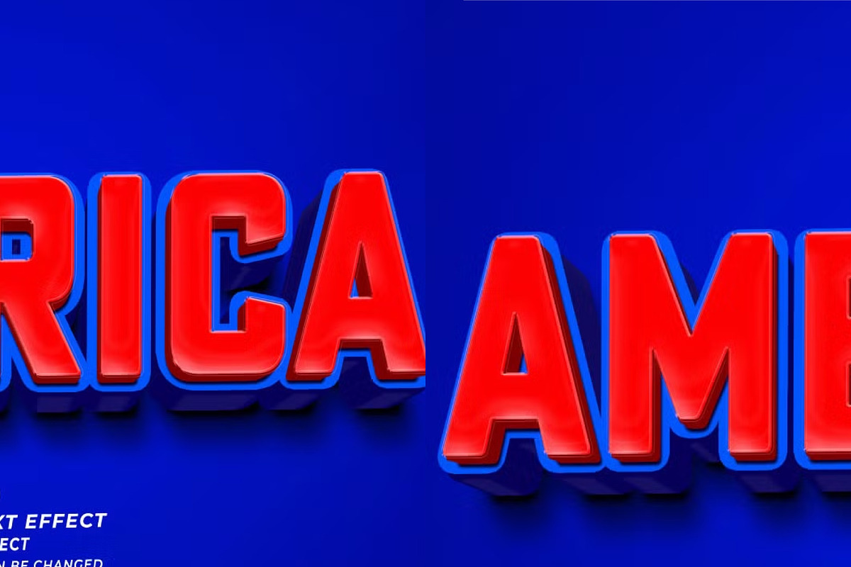 America PSD 3D Editable Text Effect, a Layer Style Add-On by TrueVector (Photo 2 of 2)