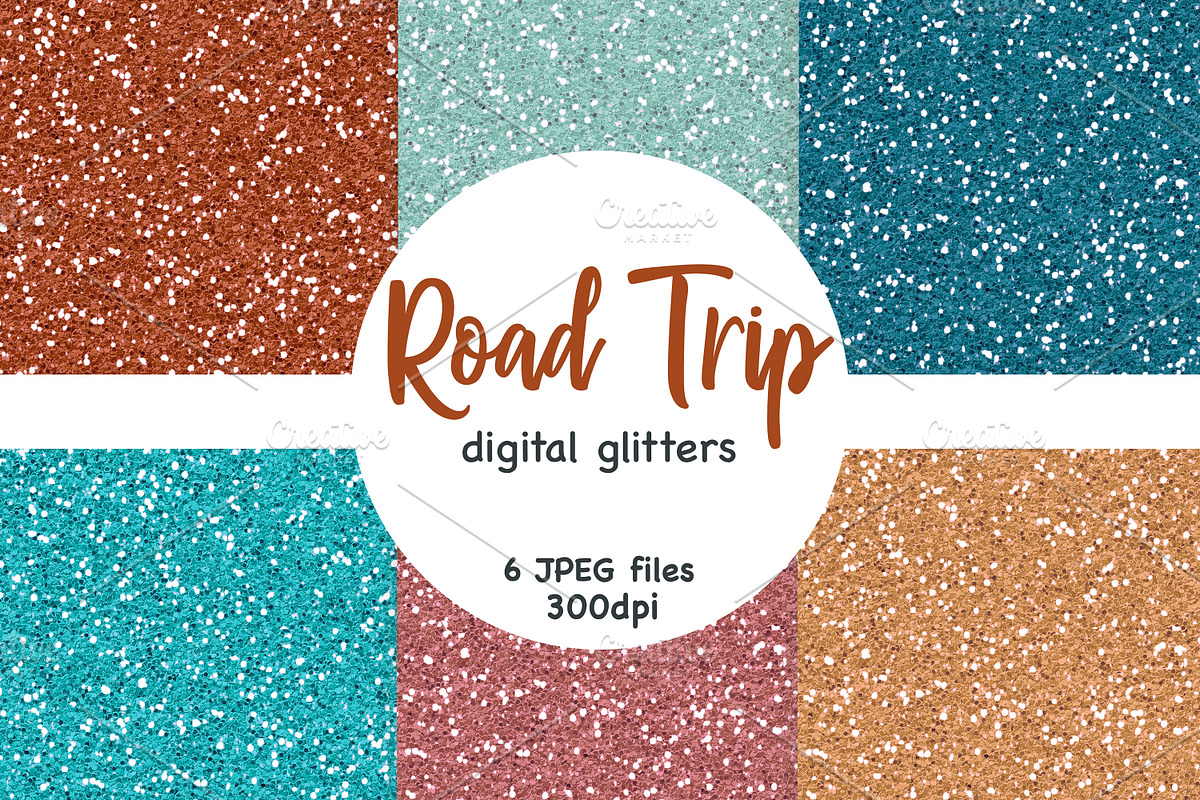 Road Trip Digital Paper, a Texture Graphic by GlamArtZhanna (Photo 1 of 3)