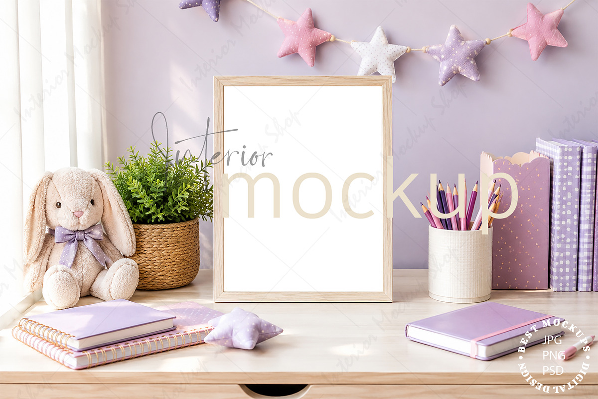 Nursery Frame Mockup PSD, a Poster Template by Mockup Shop (Photo 1 of 2)