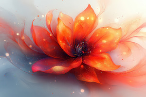 Vibrant orange flower with delicate, a Photo by Tanuart