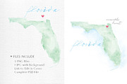 Watercolor Map of Florida, an Illustration by Beloved Paper (Thumbnail 3 of 6)