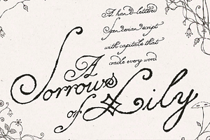 Lily of Sorrows - Spencerian Script, a Script Font by Lilithcollageart