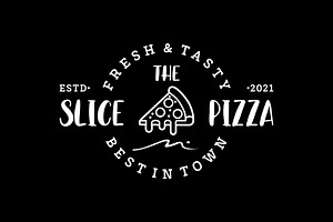 Pizzeria Logo With Simple Pizza Icon, a Branding & Logo Template by Atlantis X Nurman Arbai