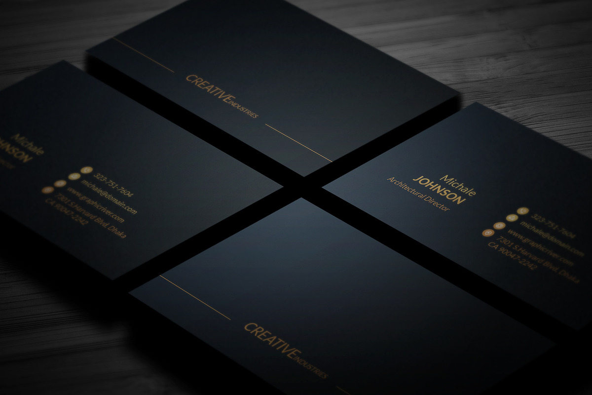 Gold Black Business Cards, a Business Card Template by Genereux Art (Photo 4 of 5)