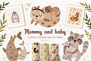 Mother and baby animals collection, an Animal Illustration by JulzaArt (Thumbnail 1 of 9)