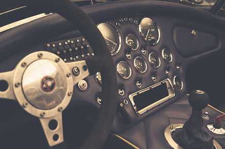 Vintage car dashboard stock photograph