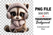 Whimsical Winter Animals Clipart, an Illustration by Watercolor design (Thumbnail 6 of 6)