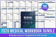2026 Medical Workbook Bundle Canva, a Stationery Template by Mustafiz (Thumbnail 1 of 6)