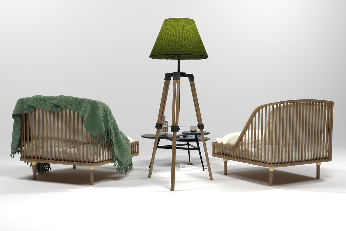 Furniture set 0206, a Furniture 3D Model by inDahouze (Photo 4 of 9)