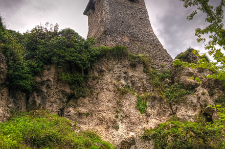 Landscape with ruins of Kruje castle, Albania