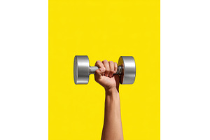 A fully shut hand holds a heavy gym, a Sports & Recreation Photo by ZinetroN
