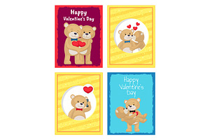 Happy Valentines Day Posters Set