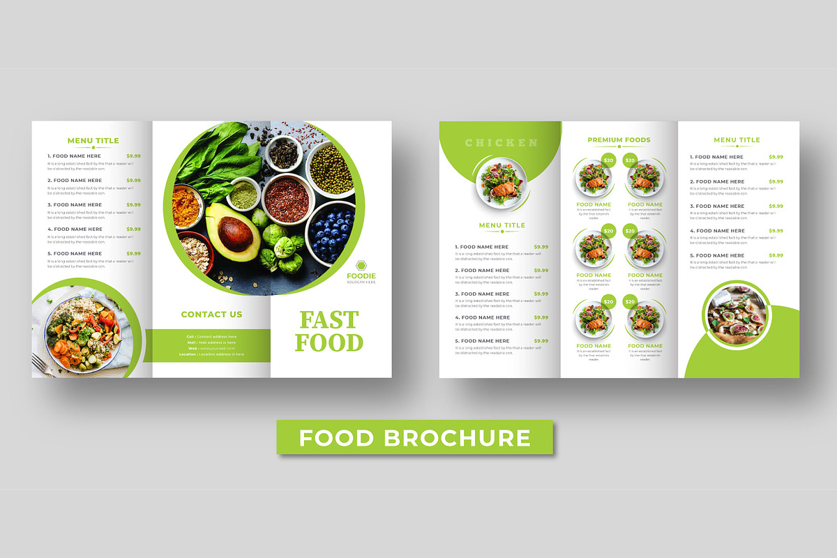 Fast Food Brochure Template, a Brochure Template by pixelcreatx (Photo 1 of 3)