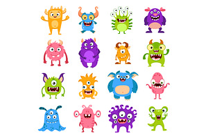 Cartoon Funny Monster Characters