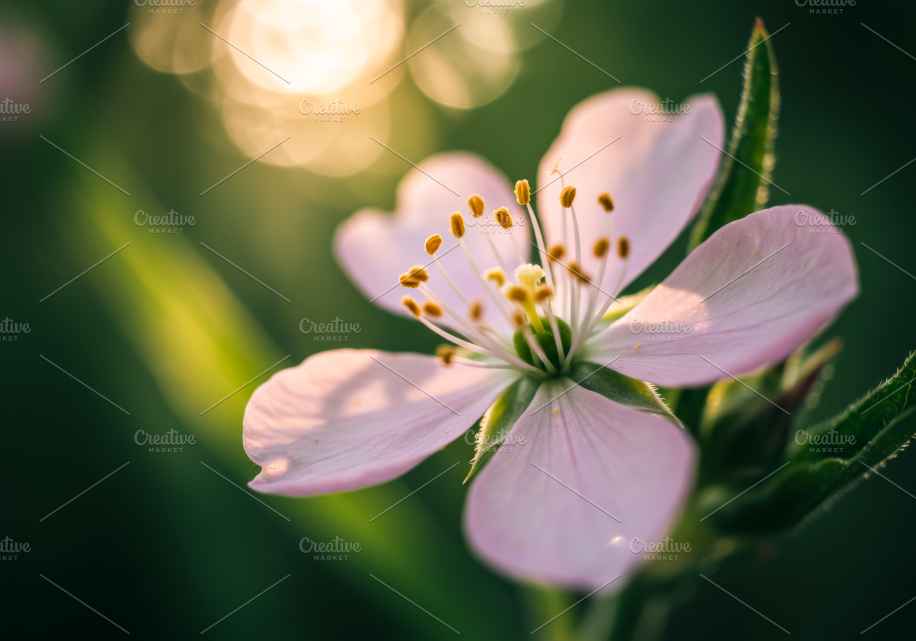 Close-up of a delicate pink flower w, a Nature Photo by professorinc