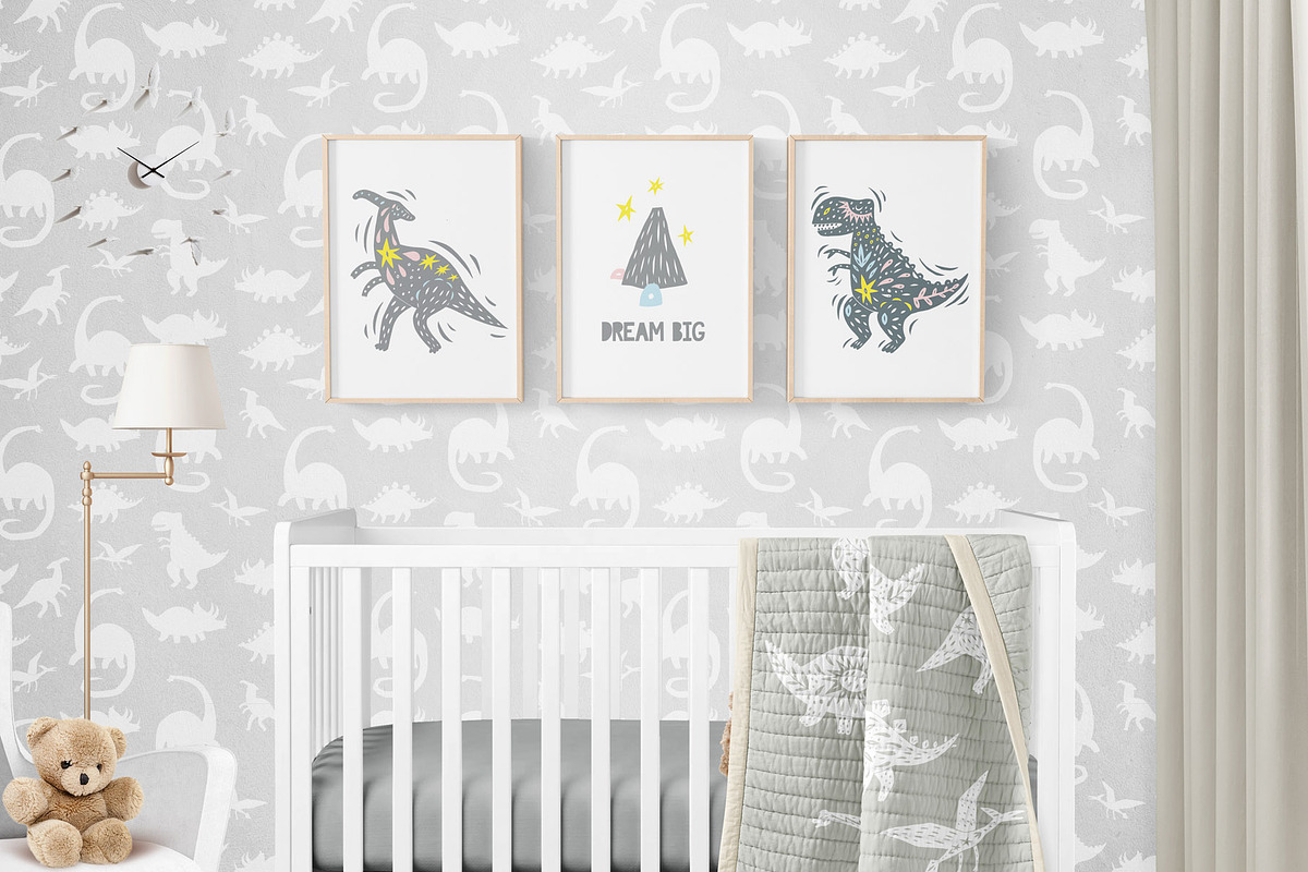 Linocut Dinosaurs Silhouettes, a Graphic by PicByKate (Photo 4 of 8)