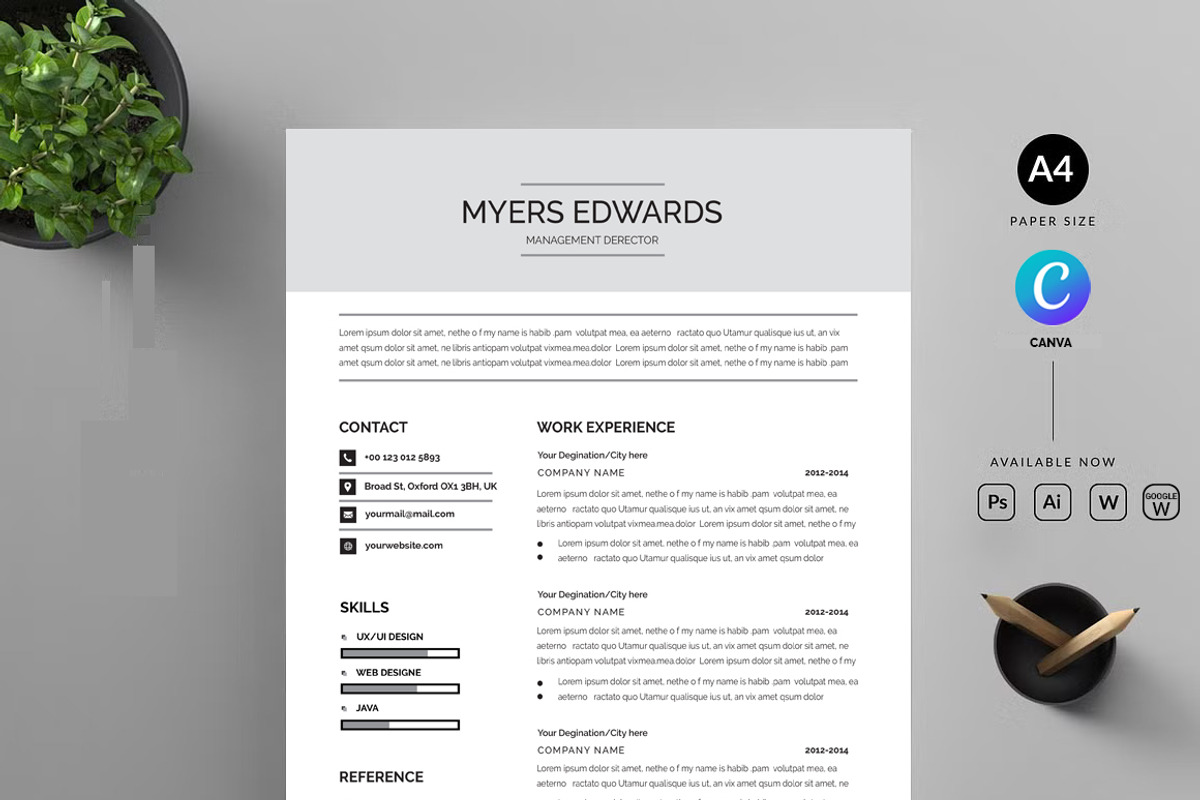 Management Director Resume Template, a Resume Template by Blackcloud_Creations (Photo 12 of 12)