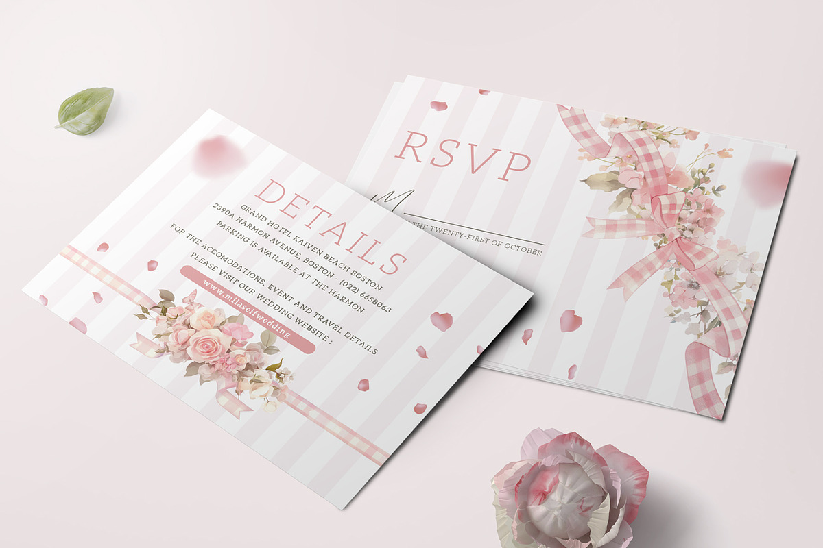 Coquette Wedding Invitation Set, an Invitation Template by Aarley Kaiven (Photo 3 of 3)