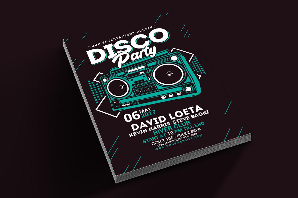 Disco Party Flyer, a Flyer Template by Muhamad Iqbal hidayat (Photo 4 of 4)