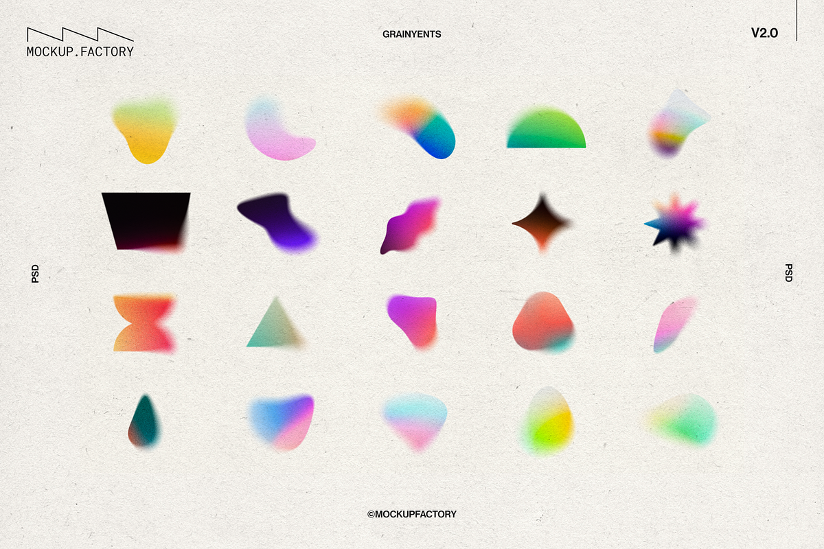 Grainyents V2.0 | Gradient Shapes, an Object Graphic by Mockup.Factory (Photo 5 of 10)