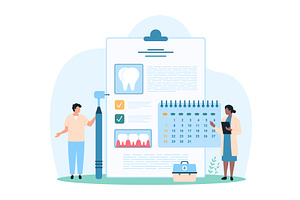 Dental checkup planning app, an Object Illustration by Flashvector
