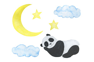 Sleeping Animals Watercolor Pattern