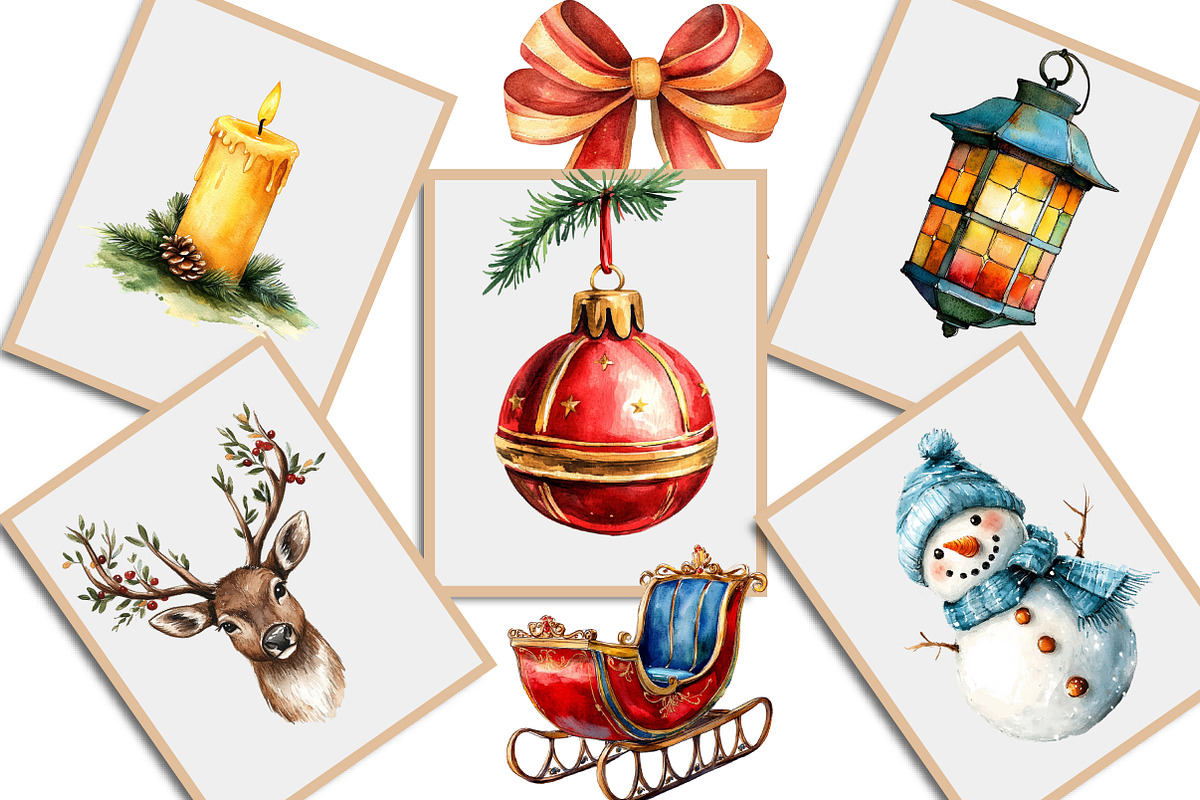 Watercolor Brush Doodle Christmas, an Illustration by Creative Art (Photo 4 of 10)