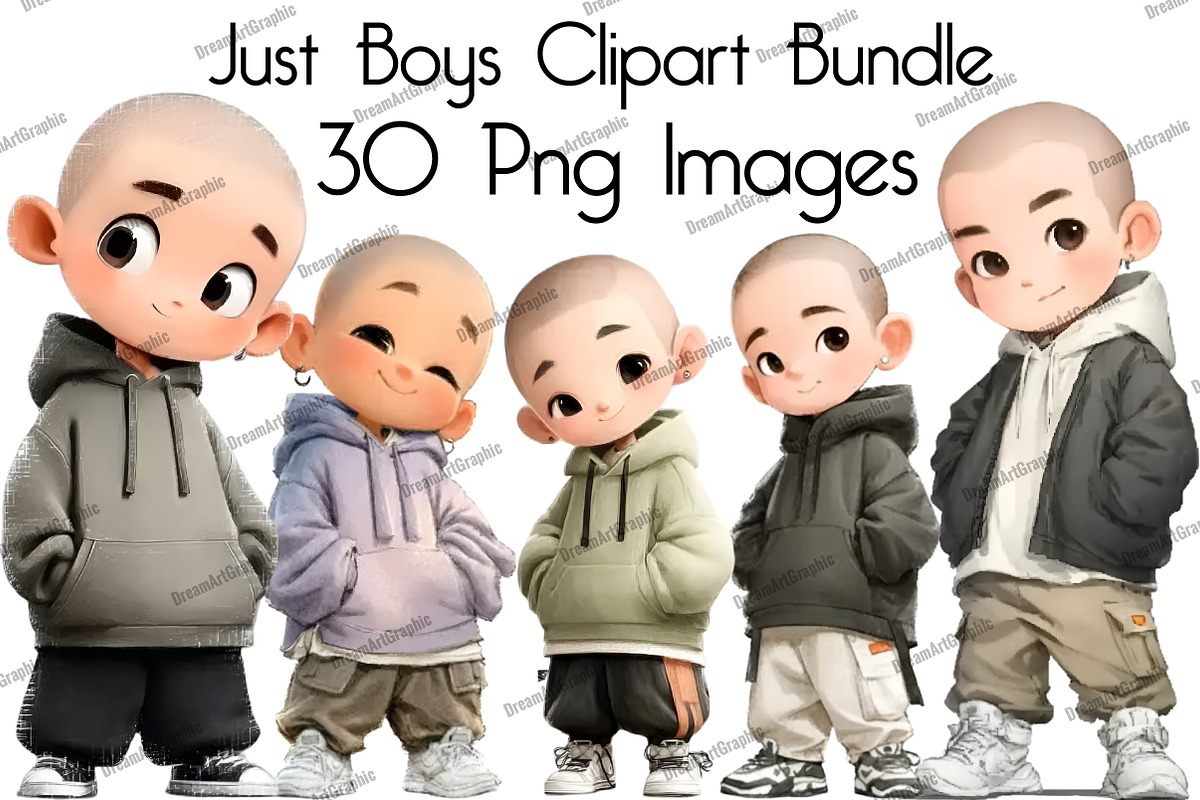 Just Boys Clipart Bundle, an Illustration by DreamArtGraphic (Photo 1 of 5)