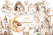 Little Princess Watercolor Clipart, an Illustration by MockupWizard (Thumbnail 1 of 7)