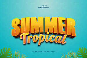 Text Effect Summer Tropical