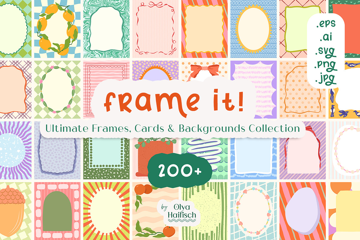 Playful Frames & Backgrounds, an Object Graphic by Olya Haifisch (Photo 1 of 12)