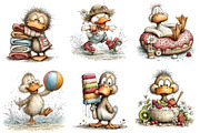 Whimsical Summer Duck Clipart, an Illustration by Dream Creation (Thumbnail 5 of 6)