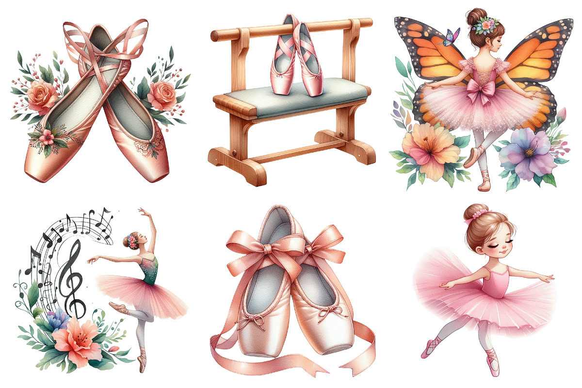 Cute Ballet Clipart, an Illustration by Pixels.Craft (Photo 7 of 10)