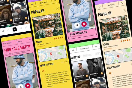 Dating mobile app design UI KIT, an App Template by Lazyinterface UX UI Team