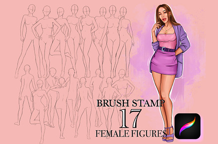 Procreate figure stamps, a Brush Add-On by Elenbushe