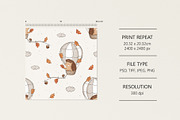 Hedgehog and air balloon, a Pattern Graphic by Olena Kuznietsova (Thumbnail 4 of 10)