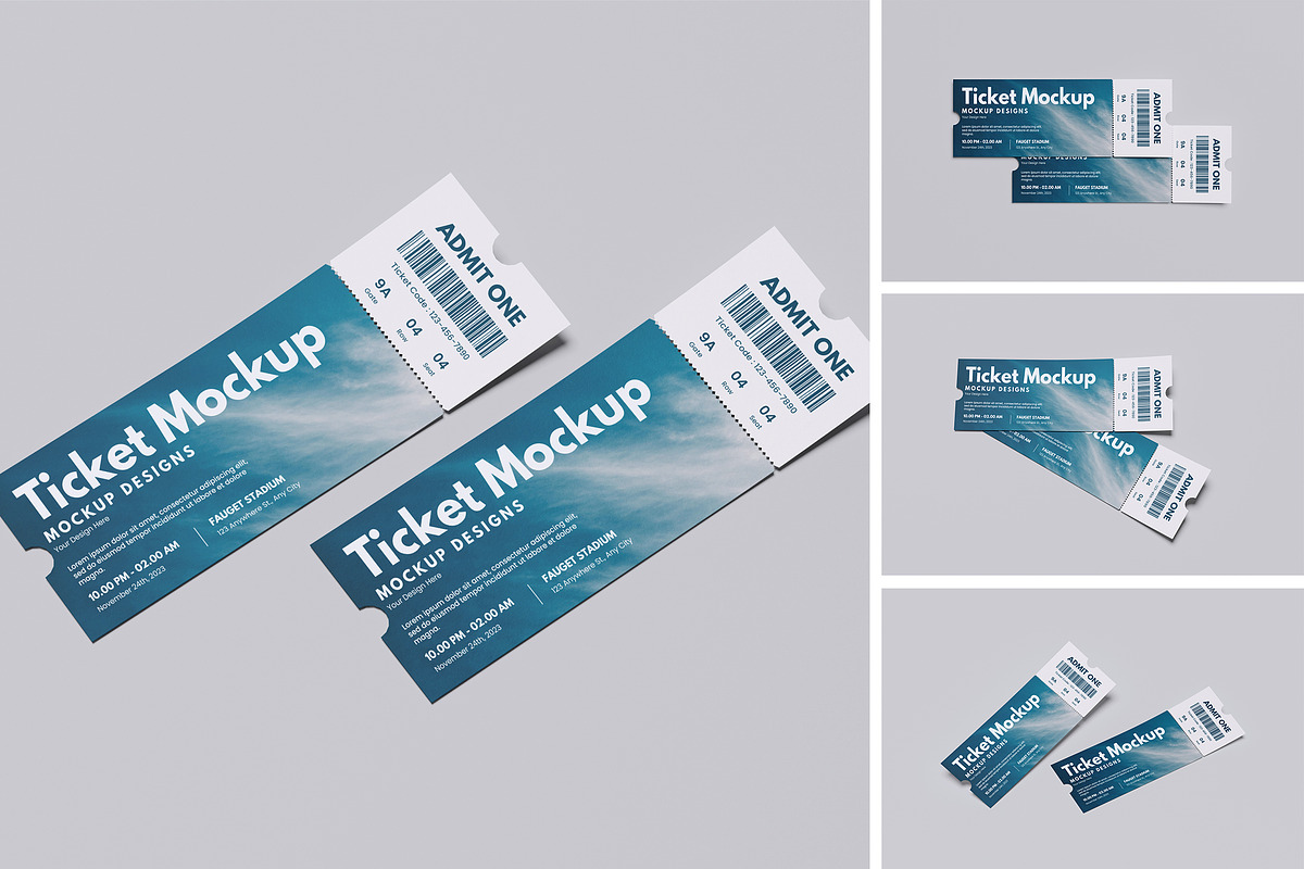 Ticket Mockup, a Product Mockup by Riel Concept (Photo 1 of 5)