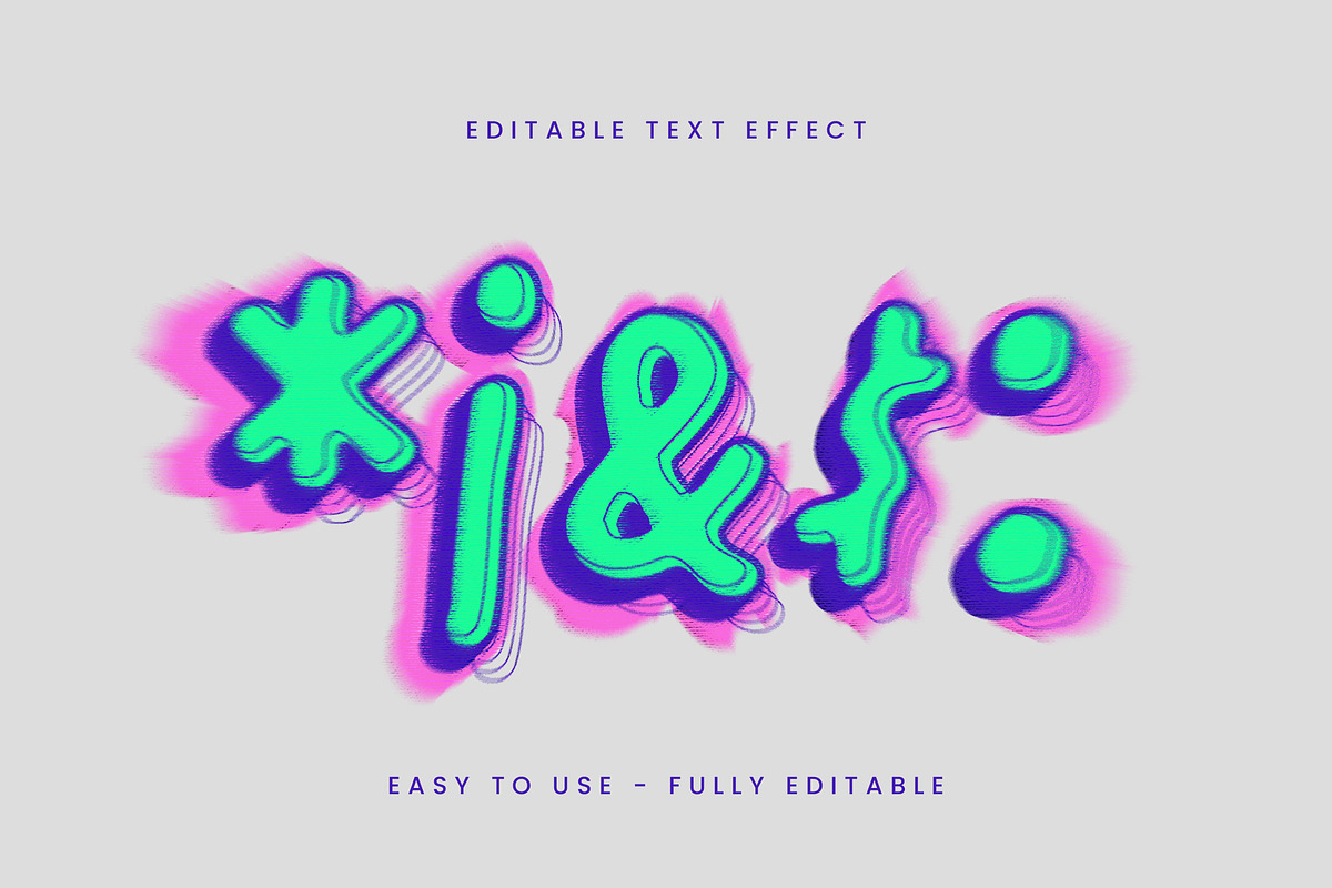 Neon Distorted Gradient Text Effect preview 2