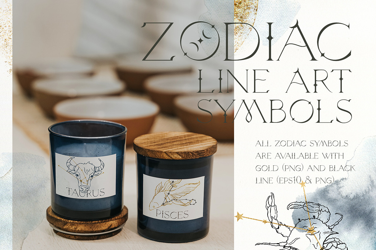 ASTROLOGY watercolor zodiac signs, a Decorative Illustration by Yuliya Derbisheva (Photo 11 of 17)