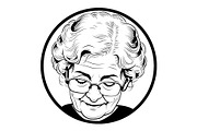 Old woman wearing glasses focused on, a Person Illustration by LogosDen (Thumbnail 1 of 3)
